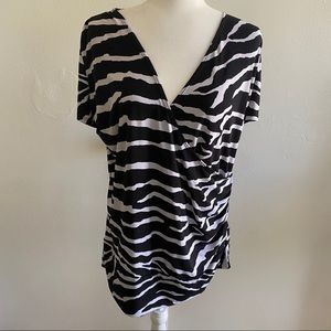 Zebra Print Draped Top